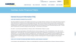 General CarMax Auto Finance Account FAQ | CarMax