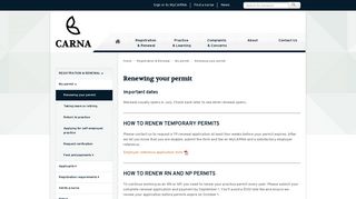 Renewing your permit | CARNA