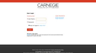 User Login - Carnegie Museums of Pittsburgh