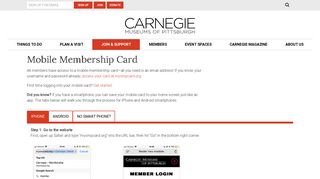 Mobile Membership Card | Carnegie Museums of Pittsburgh