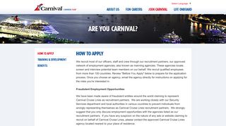 How To Apply - Carnival Cruise Lines