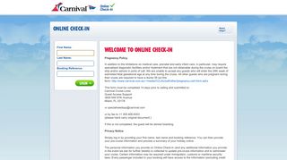 Login | Online Check-In | Carnival Cruise Lines