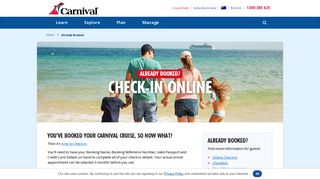 Already Booked | Carnival Cruise Line Australia