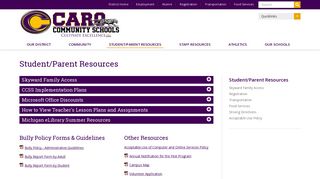 Student/Parent Resources - Caro Community Schools