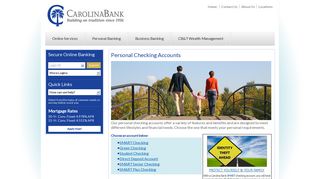 Personal Checking Accounts | Carolina Bank | South Carolina