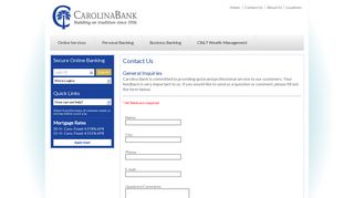 Contact Us | Carolina Bank | South Carolina