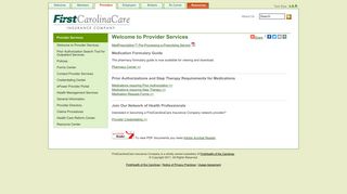 FirstCarolinaCare Insurance Company - Provider Services