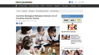 Carolina Biological Releases Version 3.0 of Carolina Science Online ...