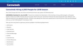 Carowinds Hiring 4,000 People for 2018 Season | Carowinds
