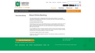 Carpathia - About Online Banking