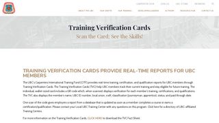 Training Verification Cards - United Brotherhood of Carpenters