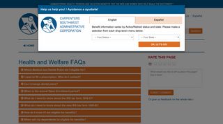 Health and Welfare FAQs — Southwest Carpenters Trust Funds