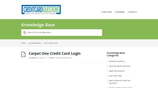 Carpet One Credit Card Login - Credit Card QuestionsCredit Card ...