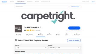 Working at CARPETRIGHT PLC: 129 Reviews | Indeed.co.uk