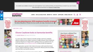 Dixons Carphone looks to harmonise benefits - Employee Benefits