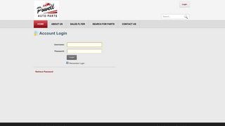 User Log In - Powell Auto Parts