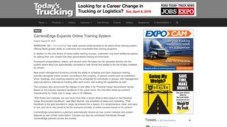 CarriersEdge Expands Online Training System - Today's Trucking