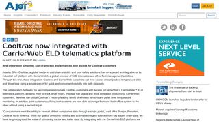 Cooltrax now integrated with CarrierWeb ELD telematics platform ...