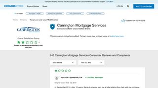 Top 742 Reviews and Complaints about Carrington Mortgage Services