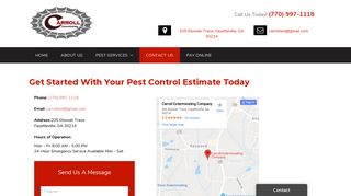 Pest Control Estimate - Fayetteville, GA - Carroll Exterminating Company