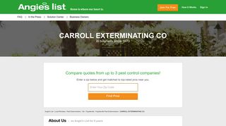 CARROLL EXTERMINATING CO Reviews - Fayetteville, GA | Angie's ...
