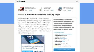 Carrollton Bank Online Banking Login - CC Bank