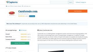 Carsforsale.com Reviews and Pricing - 2019 - Capterra