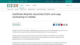 CarShare Atlantic launches FLEX: one-way carsharing in Halifax