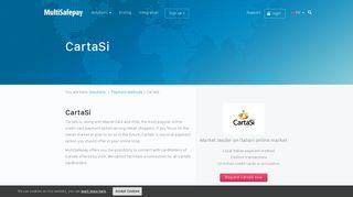 Multisafepay: Accept online CartaSi payments