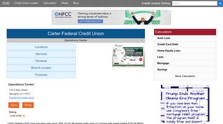 Carter Federal Credit Union - Springhill, LA - Credit Unions Online