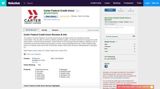 Carter Federal Credit Union Reviews - WalletHub