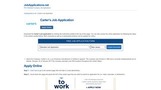 Carter's Job Application - Apply Online