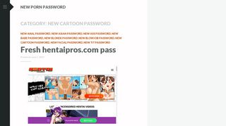 New Cartoon Password | New Porn Password