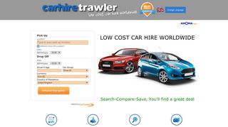 Low Cost Car Rental Worldwide. Car hire powered by Cartrawler.