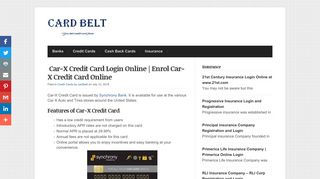 Car-X Credit Card Login Online | Enrol Car-X Credit ... - CardBelt.com