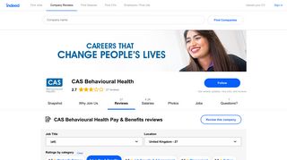 Working at CAS Behavioural Health: Employee Reviews about Pay ...