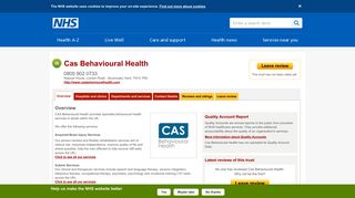 Overview - Cas Behavioural Health - NHS