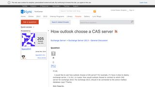How outlook choose a CAS server - Microsoft