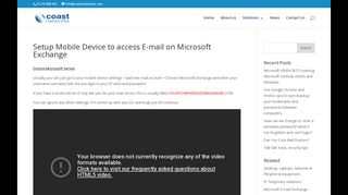 Setup Mobile Device to access E-mail on Microsoft Exchange - Coast ...