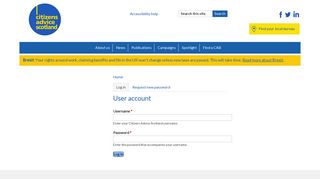 User account | Citizens Advice Scotland