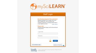 MySciLEARN - Login - Scientific Learning