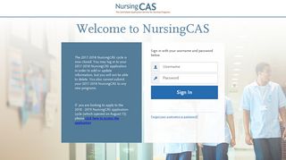 NursingCAS | Applicant Login Page