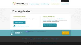 Your Application – PharmCAS