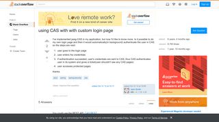 using CAS with with custom login page - Stack Overflow