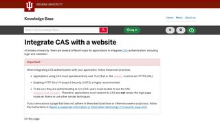 Integrate CAS with a website - IU Knowledge Base - Indiana University