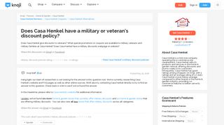 Does Casa Henkel have a military or veteran's discount policy? — Knoji
