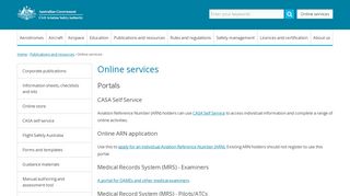 Online services | Civil Aviation Safety Authority