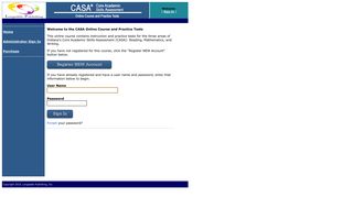 Core Academic Skills Assessment (CASA) | Sign In