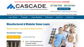 Mobile, Modular, & Manufactured Home Loans. Cascade Financial
