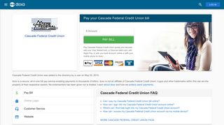 Cascade Federal Credit Union: Login, Bill Pay, Customer Service ...